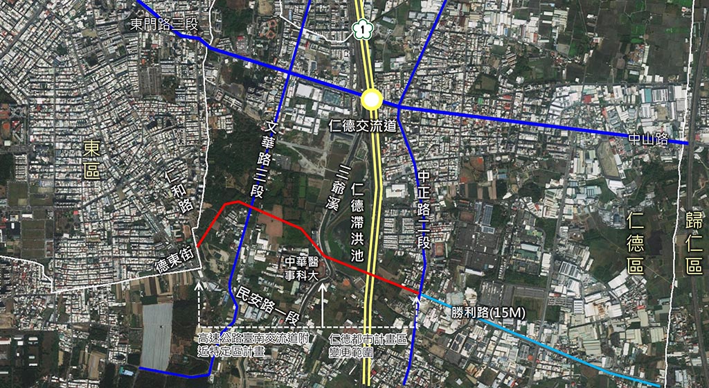 仁德區勝利路高架道路工程都計變更通過
